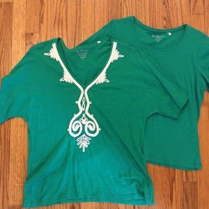 Chico’s Tops lots of 2 Green size 2 12 14